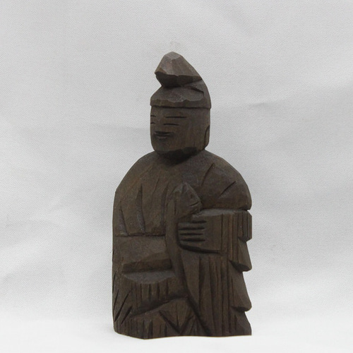 仏像 円空仏 摸刻 木彫 恵比寿天（15cm クス材 es3211 着色