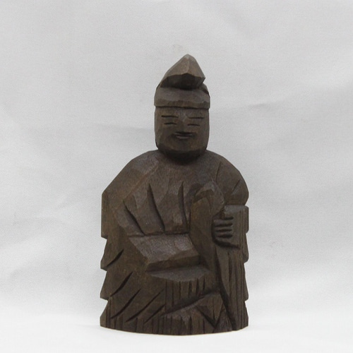 恵比寿天彫刻 木製彫刻 笑顔の像 約60cm 恵比寿天 七福神アンティーク