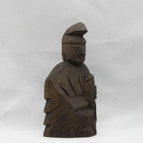 仏像 円空仏 摸刻 木彫 恵比寿天（15cm クス材 es3211 着色