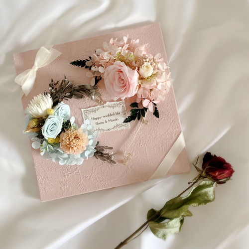 ハートのフラワーボード pailpink 20㎝×20㎝ / ウェルカムボード