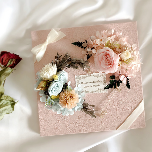 ハートのフラワーボード pailpink 20㎝×20㎝ / ウェルカムボード