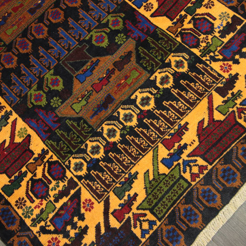 War Rug アフガニスタン ミリタリーデザイン トライバルラグ