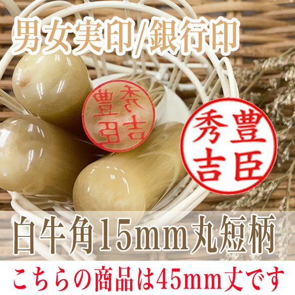 数量限定45mm丈×15mm丸】最高級白牛角を大特価‼実印・銀行印におすすめ