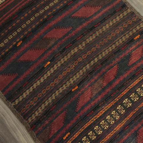 トライバルラグ　ヴィンテージラグ　アフガンラグ　キリム トライバルラグ キリム 113x80 | アフガンサフラン