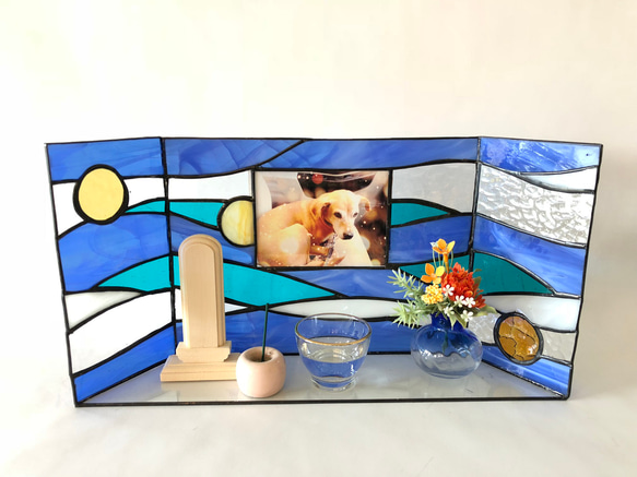 手元供養ステンドグラス仏壇-海 3枚目の画像