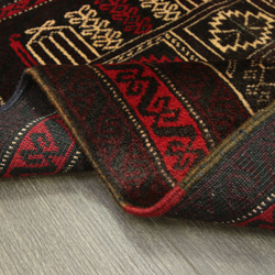 プレイヤーラグ　ミフラブ　オールド手織り絨毯　アフガニスタン　トライバルラグ　部族絨毯　81x113cm　＃986 6枚目の画像