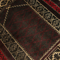 プレイヤーラグ　ミフラブ　オールド手織り絨毯　アフガニスタン　トライバルラグ　部族絨毯　81x113cm　＃986 3枚目の画像