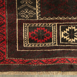 プレイヤーラグ　ミフラブ　オールド手織り絨毯　アフガニスタン　トライバルラグ　部族絨毯　81x113cm　＃986 4枚目の画像