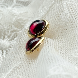 《デイリー素敵に煌めく》天然石の一粒ピアス/イヤリング✳︎ガーネット✳︎1月誕生石 3枚目の画像