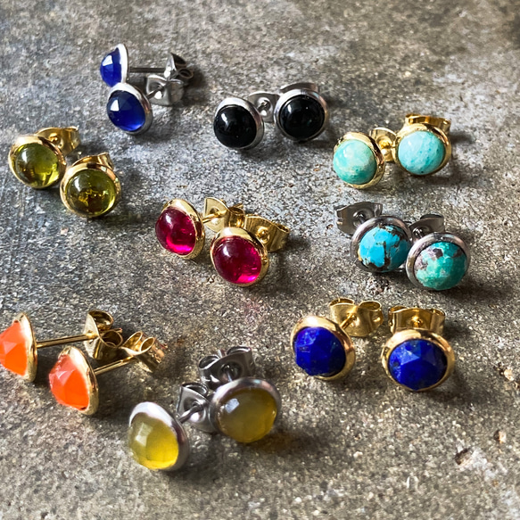 《デイリー素敵に煌めく》天然石の一粒ピアス/イヤリング✳︎ガーネット✳︎1月誕生石 10枚目の画像