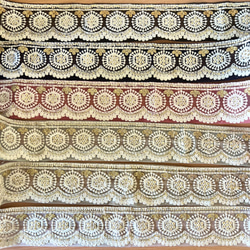 50cm  インド刺繍リボン  チュール  スカラップ柄 2枚目の画像