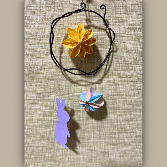 モビールアート・お月見『月とうさぎ・夢、想ウ空』 モビール mikan