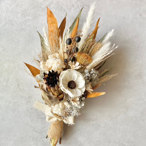 アネモネとプロテアのドライフラワースワッグ/ミニブーケ スワッグ  