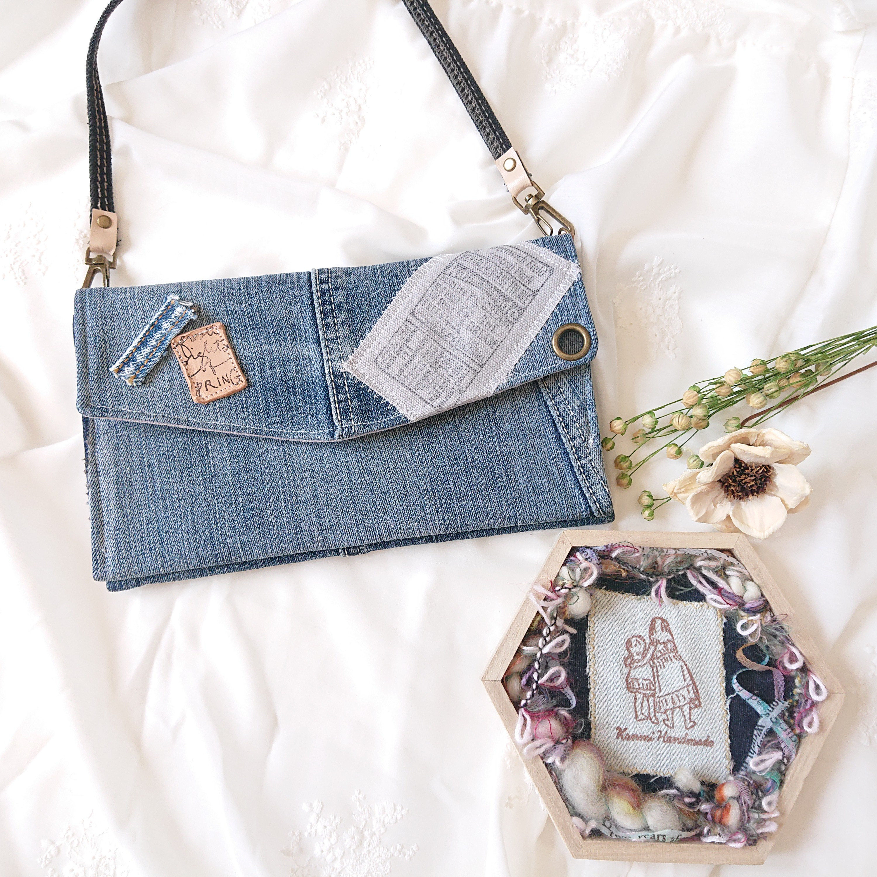 J*^様 デニムリメイク　ウォレットショルダー　スマホショルダー　長財布　薄デニ J*^様 デニムリメイク ウォレットショルダー スマホショルダー