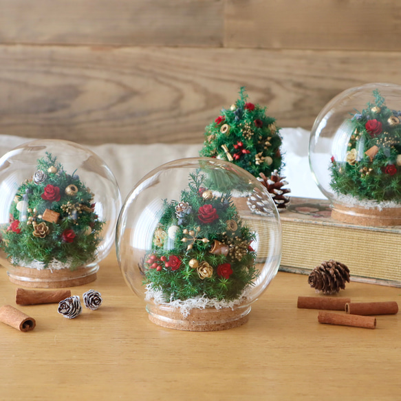 夢いっぱいの小さなクリスマスガラスドーム 2枚目の画像