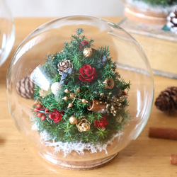 夢いっぱいの小さなクリスマスガラスドーム 4枚目の画像