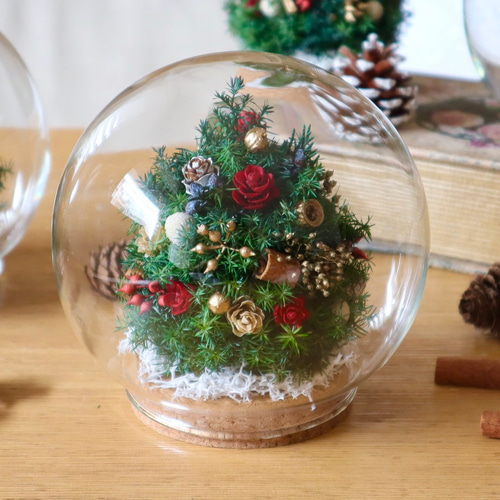 ピンクゴールドのキラキラ♡クリスマスリース&ガラスドームNo.1103 ピンクゴールドのキラキラ♡クリスマスリース&ガラスドームNo.1103