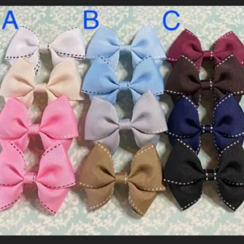 ポケット付き リボンバッグ トートバッグ 舟型トート ラインストーンor