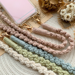 新色追加『再販94』マクラメスマホショルダー スマホショルダー スマホストラップ 1枚目の画像