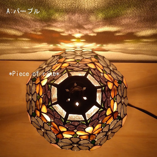 ステンドグラス　花模様ランプ ステンドグラス花模様のランプ（ファンタジーフラワー） (LP-01-6