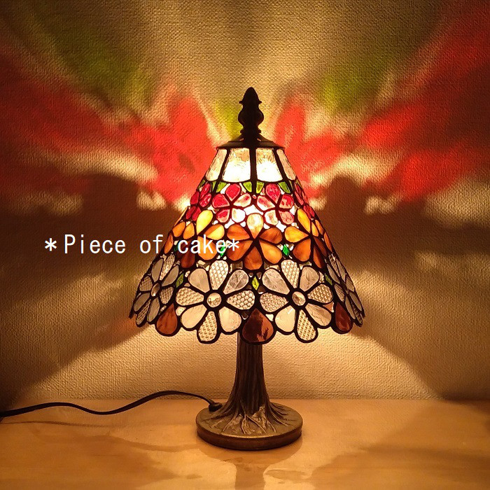 ステンドグラス花模様のランプ（ファンタジーフラワー） (LP-01