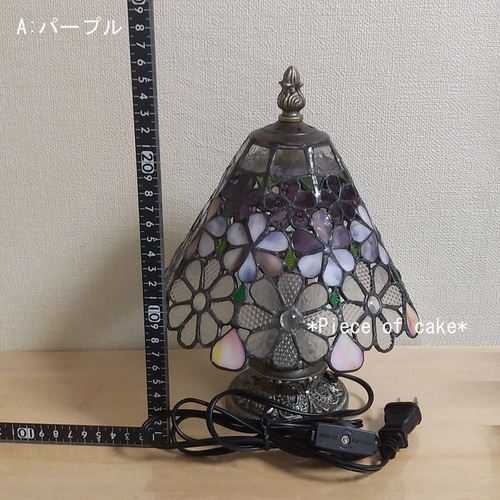 ステンドグラス花模様のランプ（ファンタジーフラワー） (LP-01-6