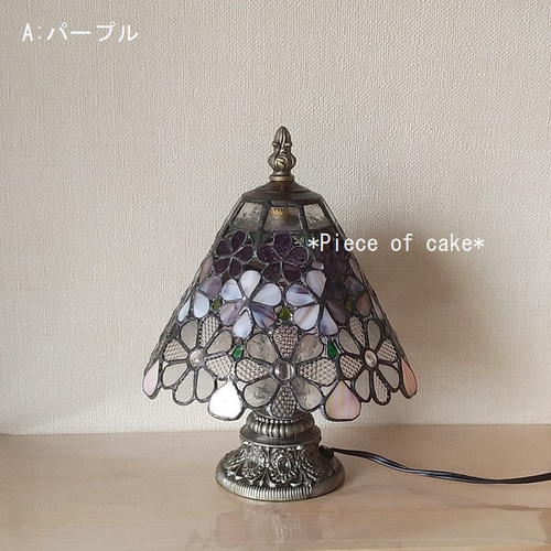ステンドグラス花模様のランプ（ファンタジーフラワー） (LP-01-6