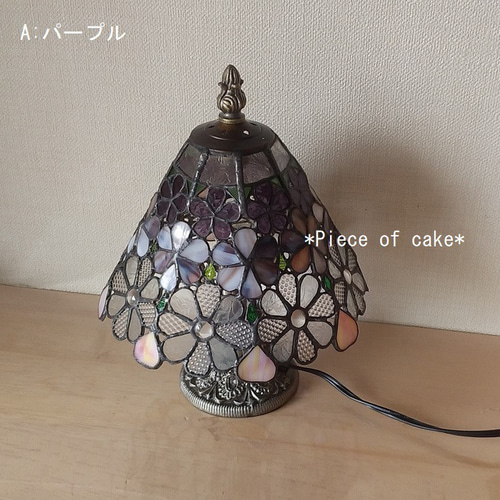 ステンドグラス花模様のランプ（ファンタジーフラワー） (LP-01-6