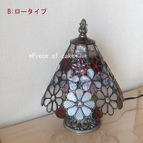 ステンドグラス花模様のランプ（ファンタジーフラワー） (LP-01