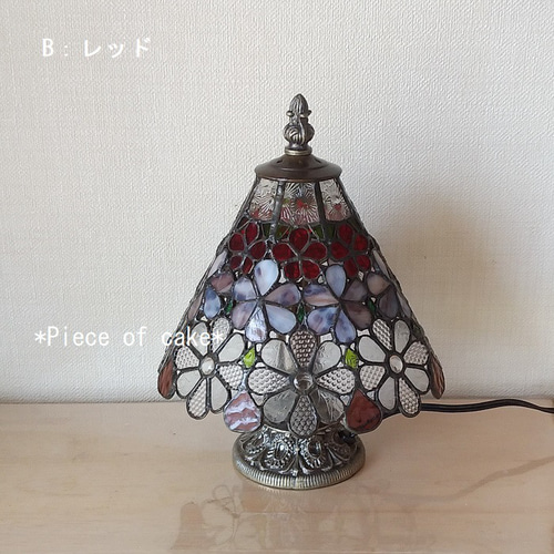 ステンドグラス花模様のランプ（ファンタジーフラワー） (LP-01-6
