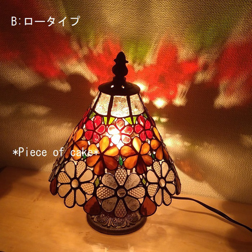 ステンドグラス花模様のランプ（ファンタジーフラワー） (LP-01