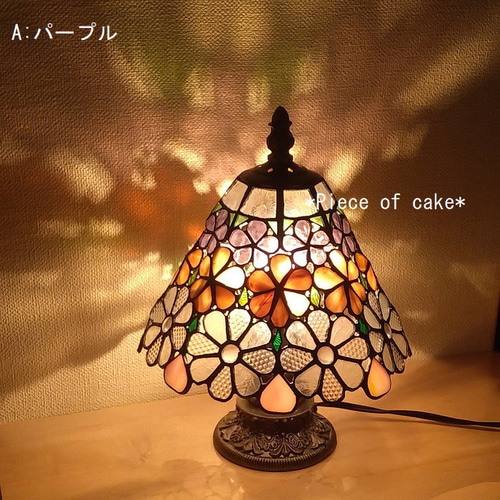 ステンドグラス花模様のランプ（ファンタジーフラワー） (LP-01-6
