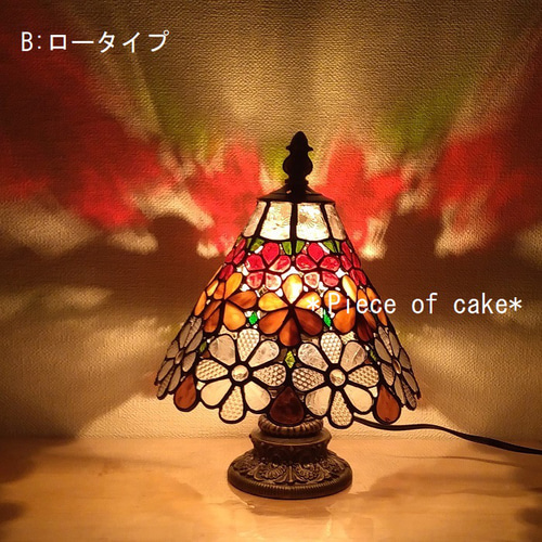 ステンドグラス花模様のランプ（ファンタジーフラワー） (LP-01