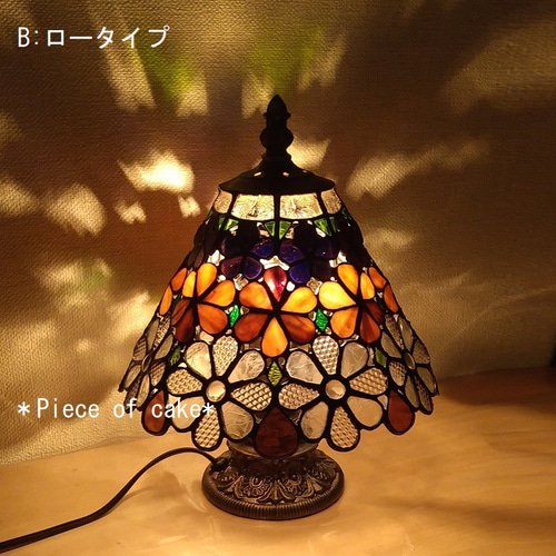 美品【ステンドランプ ステンドグラス アンティーク 花柄