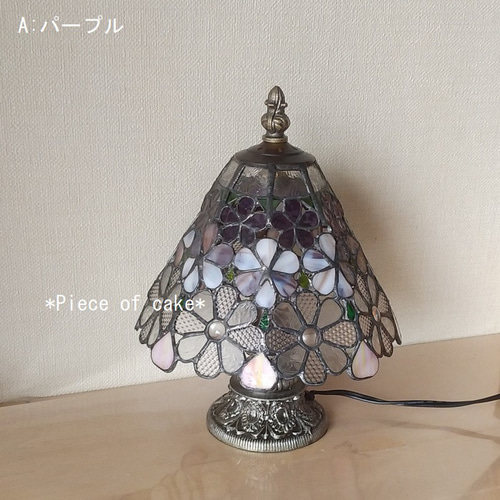 ステンドグラス花模様のランプ（ファンタジーフラワー） (LP-01-6 
