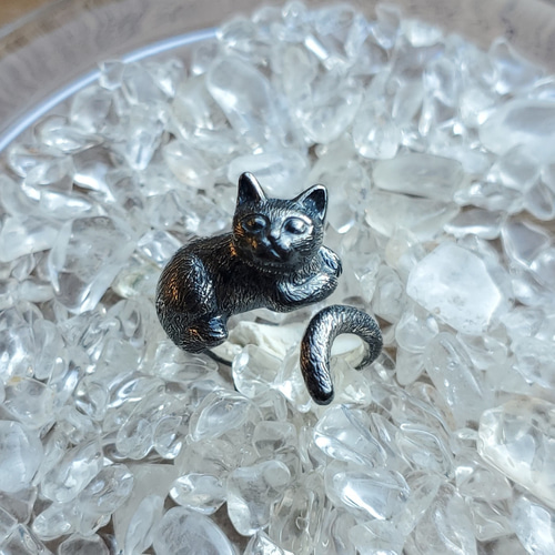 見上げる猫のシルバーリング 指輪・リング アトリエmiico(ミーコ) 通販