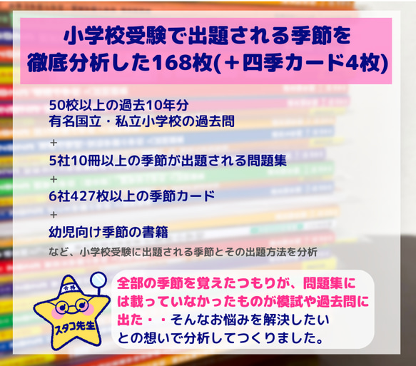 小学校受験　季節カード　きせつカード　季節のお勉強・問題 4枚目の画像