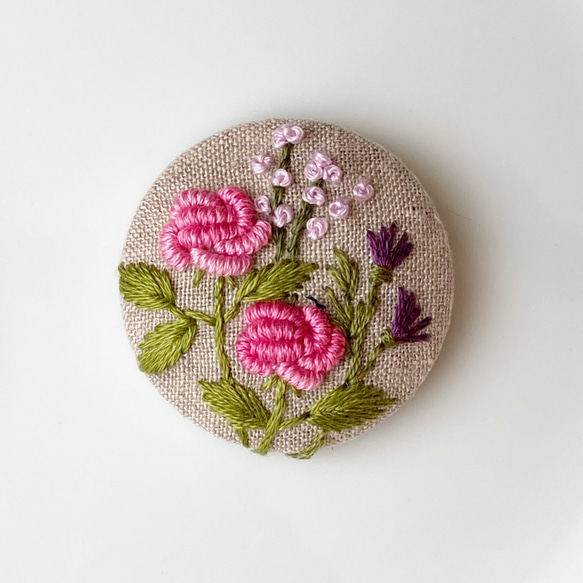 花束刺繍のヘアゴム 3枚目の画像