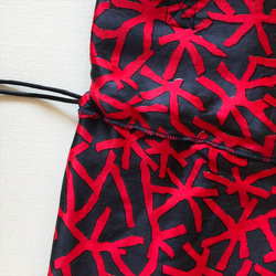 新色【PVC✖️布✖️編み巾着バッグ】Drawstring bag ーBlack✖️Redー 5枚目の画像