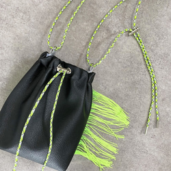 “受注制作”Fringe Kinchaku "Black×Green" 3枚目の画像