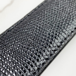 日本製　リザード　セラミックバックル使用　上質　ベルト　３０mm巾　トカゲ革　エキゾチックレザー 4枚目の画像