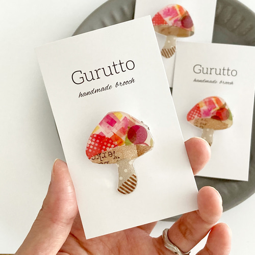 きのこのブローチ ブローチ Gurutto 通販 14598227｜Creema(クリーマ