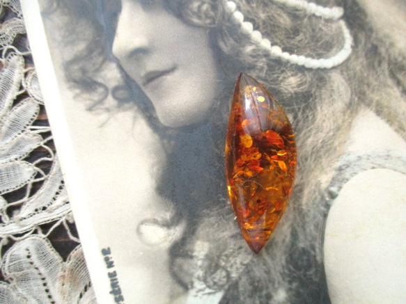 *♥*Natural Baltic Amber Cabochon Cognac Unique Piece*♥* 4枚目の画像