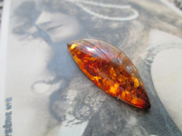 *♥*Natural Baltic Amber Cabochon Cognac Unique Piece*♥* 8枚目の画像