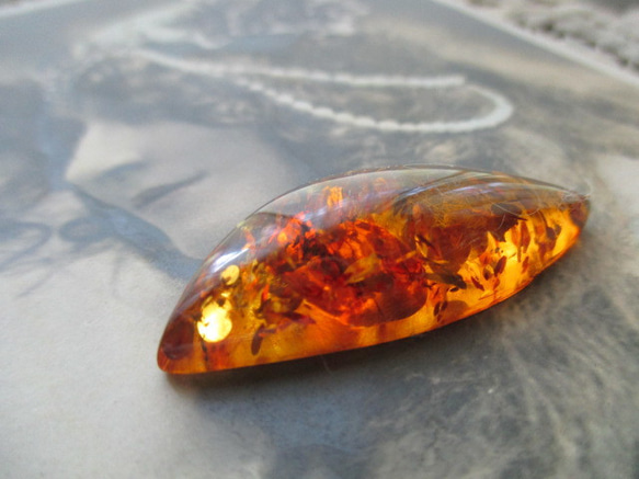 *♥*Natural Baltic Amber Cabochon Cognac Unique Piece*♥* 5枚目の画像