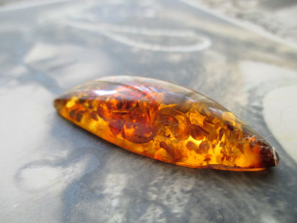 *♥*Natural Baltic Amber Cabochon Cognac Unique Piece*♥* 6枚目の画像