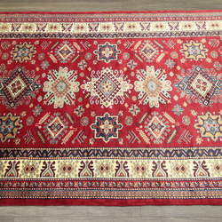 ワケアリ大特価品　カフカーズデザイン パキスタン手織り絨毯　アクセントラグ　137x201cm　＃143 10枚目の画像