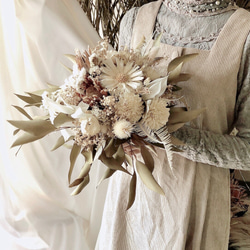 ドライフラワー　ブーケ＊bouquet Boho Style ネイティブフラワー　プロテア　ソラフラワー　ユーカリ 1枚目の画像