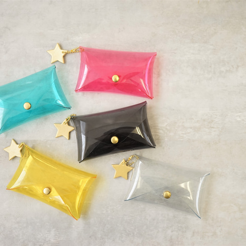 PVCクリア カードケース・名刺入れ［Orion-オリオン］星チャーム付き