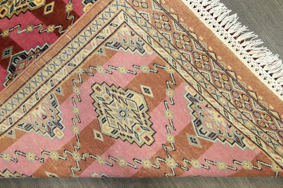 ワケアリお買い得品　新品　玄関マット　最高峰Aクラス絨毯　パキスタン手織り絨毯　63x95cm　＃982 6枚目の画像